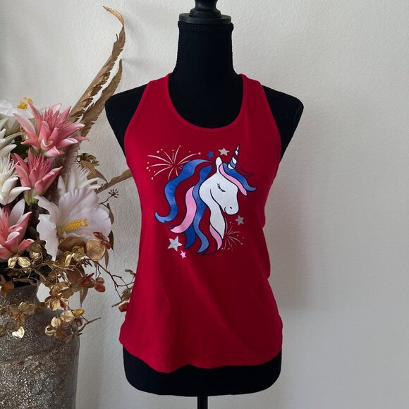 Tops - Red Unicorn Racer Halter Neck Tank Top